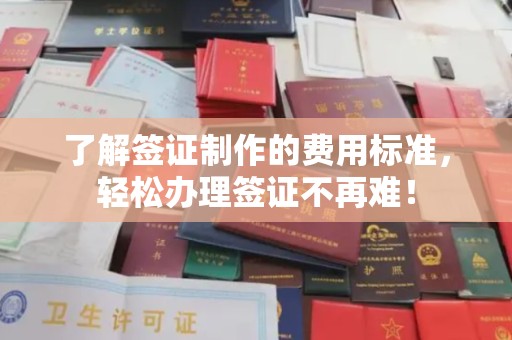 广丰了解签证制作的费用标准，轻松办理签证不再难！