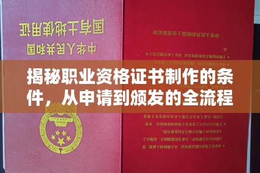 广丰揭秘职业资格证书制作的条件，从申请到颁发的全流程解析