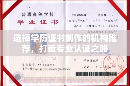 广丰选择学历证书制作的机构推荐，打造专业认证之路